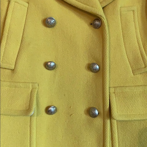 J Crew Majesty Pea Coat Golden Sun Size 2 - Picture 2 of 7